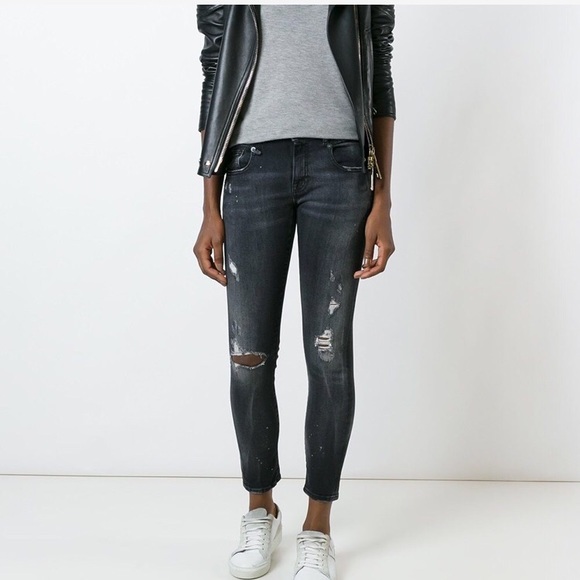Distressed R13 Boy Skinny Jeans size 27”